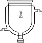 Flask, Reaction, Cylindrical, Jacketed, with Take-Off